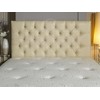 CROWNBEDSUK DIAMANTE FAUX LEATHER HEADBOARD (CREAM, 6FT)
