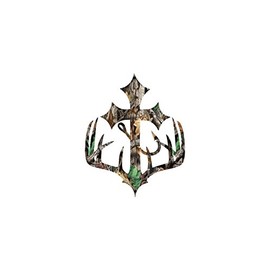 Cross Hunting Deer , Fish Hook Camo Decal