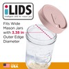 iLids Mason Jar Drink Lid, Wide Mouth, Pale Pink, 2-Pack