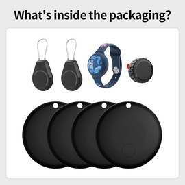 WALLFID Tag (4-Pack) and 4 Holder, Item Finder, Compatible with Apple Find My (iOS Only), Track Your Keys, Wallet, Luggage, Backpack