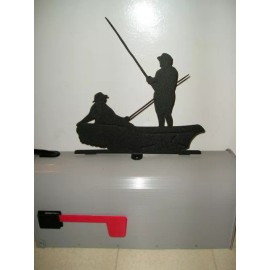 HTW Fishing Mailbox Topper - powder coated black