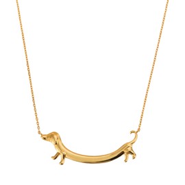 XROLAND Dog Pendant Necklace Cute Dachshund Necklace Fashionable And Unique Neckchains Charming Dog Pendant Clavicular Chain Ornament For Dog Lovers, gold