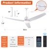 BZX Waterproof Outdoor Ceiling-Fan with Light - 52" Modern Ceiling