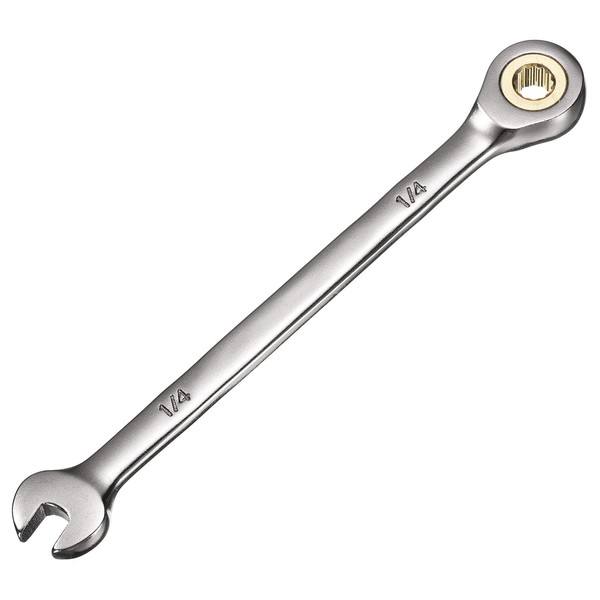 sourcing map Ratcheting Wrench 1/4" 12-Point 72-Teeth Ratchet Box End