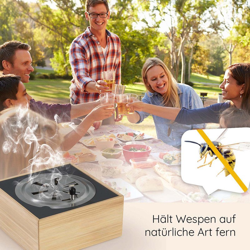 Bee Repeller Box with Spice Wooden Mosquito Repellent for Patio