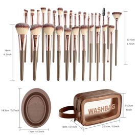 56 Piezas Set de Brochas de Maquillaje Profesional Completo, Brochas para Maquillaje Profesional y Bolsa, Brochas de Maquillaje Kabuki Sintético Rubor