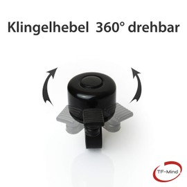 TF-Mind BK-01 Bicycle Bell for Mountain Bike, City Bike, E-Bike, Scooter, MTB Handlebar Bell, black