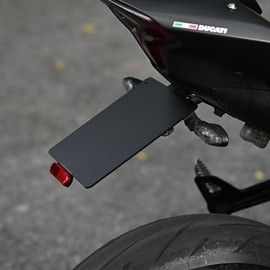 polarmotor Motorcycle License Plate Holder 180 x 200 mm with Reflector Rear Reflector 70 mm Red Aluminium Alloy Plate for Number Plate