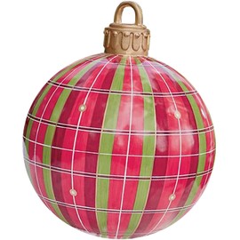 Inflatable Christmas Ball Decoration Giant Christmas Ball Outdoor Ornaments for Wedding Festival Home Decoration Yard Lawn Garden Outdoor Decoration with Pump (G), 60cm