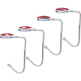 Christmas Stocking Hangers for Mantel Set of 4, Non-Slip Christmas Stocking Holders for Fireplace, Lightweight Metal Stocking Hangers for Mantle,Stocking Hooks for Christmas Decoration (Multi Style)