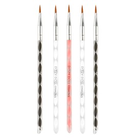 DITZY DOLL 5 PACK NAIL ART BRUSHES - Acrylics Design Nails Tool Kit Set Art UV Gel DIY Reusable Builder Brushes