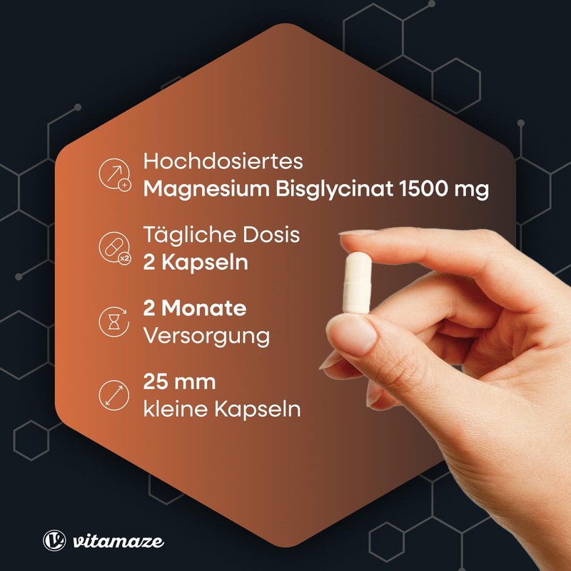 Magnesium Bisglycinate Capsules High Dose, 1500 mg in Only 2