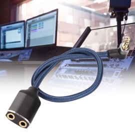 Headphone Audio Splitter Cable Gold Plated 90 Degree Right Angle 3.5mm Male to 2 Female Jacks Connect Two Sets of Headphones to Smartphone Tablet Laptop
