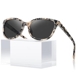 CARFIA Designer Acetate Womens Polarized Sunglasses Small to Medium Face Trendy Shades UV Protection Hypoallergenic Handmade