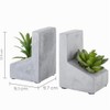 MyGift Sujetalibros en Forma de L de hormigón con Plantas