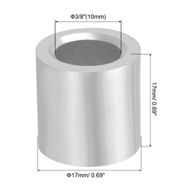 PATIKIL 8pcs 10mm Wire Rope Stop Sleeves Aluminum Crimp Loop Sleeves for Wire Rope and Cable Ferrule Silver