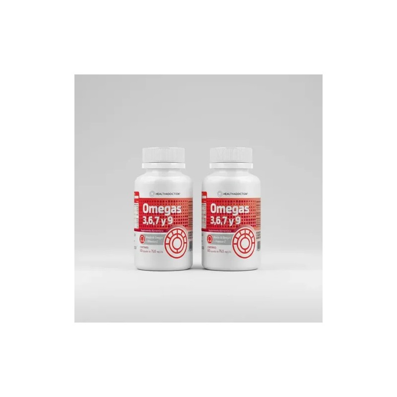 HEALTHADDICTION - 2 Pack Omega 3-6-7-9 con Aceite de Pescado,