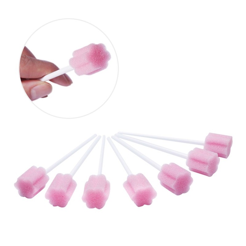 Disposable Unflavored Oral Mouth Cleaning Care Sponge Swabs， 50 Count