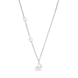 Delight Jewelry Silvertone Westie Silhouette Heart - Class of 2026 Delicate Bar Necklace, 18.75"