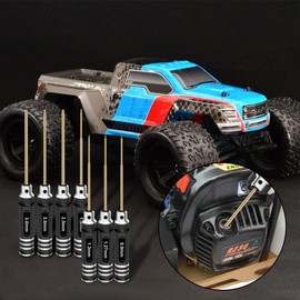 RCpow Hex Driver Set Hex Allen Screwdriver Kit 0.9mm 1.27mm 1.3mm 1.5mm 2.0mm 2.5mm 3.0mm Allen Wrench Set Titanium Hexagon Screwdriver RC Tools Kit for RC Car Drone Multi-Axis Helicopter Models(7pcs)