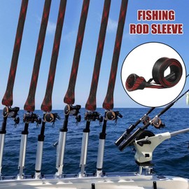 Rod Sleeves Fishing - Fishing Rod Sock - 4 Pack Elastic Heavy-Duty Sock Gloves Tools for Kayak Boat Bank Pier Shore River Lake Surf Garage Wall Ceiling