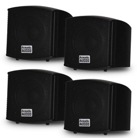 Acoustic Audio AA321B Mountable Indoor Speakers 800 Watts Black 2 Pair Pack AA321B-2Pr