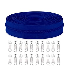 Sawoake #5 Nylon Coil Zippers by The Yard Bulk 10 Yards with 20pcs Zipper Sliders for DIY Sewing Tailor Craft Bag Garment Home Textile…(NavyBlue)
