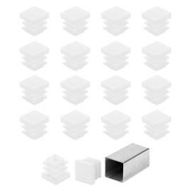 uxcell 1/2" (13mm) Square Tubing End Caps, 50 Pcs Plastic Hole Plugs Insert End Cap for Metal Tubing Post Chair Leg Table Bookshelves Furniture, White