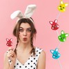 Happy Easter Bunnies Lollipops Suckers, Colorful Easter Eggs, Yellow Rabbit,
