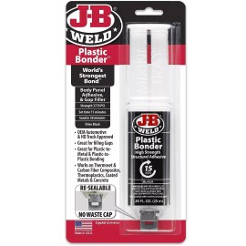 J-B Weld Plastic Bonder Body Panel Adhesive and Gap Filler Syringe, Black, 25 ml