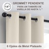 Cortinas Blackout, 2 Paneles Cortinas con Aislamiento Térmico para Estar/Recámara