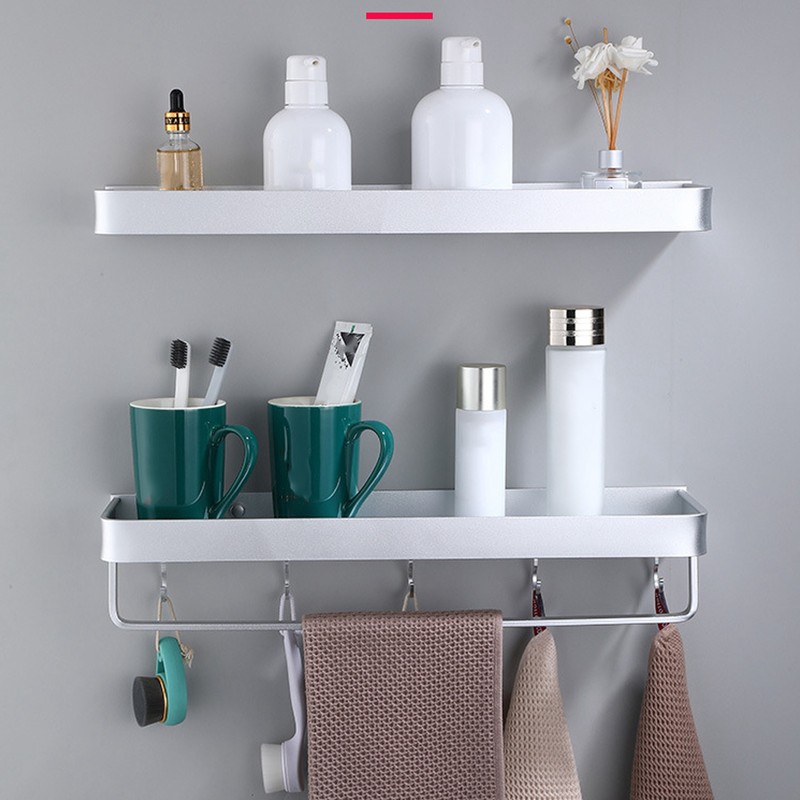 Bathroom Shelf Wall Mount Space Aluminium Shower Single Layer Shelf