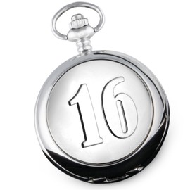 De Walden Boy's 16th Birthday Gift Engraved Pocket Watch 16 Case in Gift Box MP