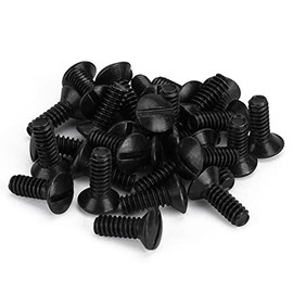 Henne Bery 3/8" Long 6-32 Thread, Oval Head Milled Slot Replacement Wall Plate Screws, 30 Pack, Black
