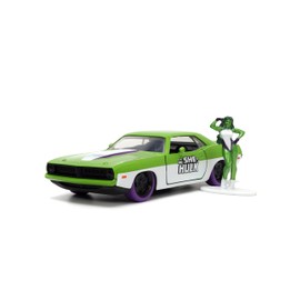 Jada 34273GR Plymouth Collectible Miniature Car, Green/White/Purple