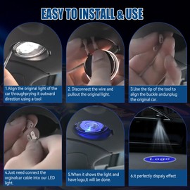 Aepiraza 2Pcs Side Mirror Puddle Ghost Light, HD LED Side Mirror Puddle Light Logo Projector Compatible with F150 Ranger Edge Fusion Explorer Expedition Flex Taurus X