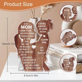 Mom from Daughter 2025, Stocking Stuffers for Mama, Best Mom Ever, Unique Birthday Present Ideas for New Mom First Time Mom - Desk Decor Acrylic Sign