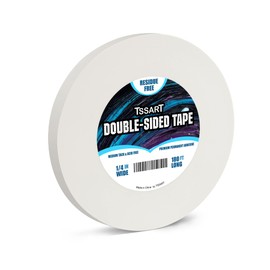 TSSART Ultra-Thin Permanent Double-Sided Tape - Double Sided Adhesive Sticky Tape for Arts, Crafts, Photography, Scrapbooking, Tear-by-Hand - Acid Free 1/4 Inch Wide 180FT Long