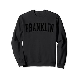 Vintage Franklin Square NY Distressed Black Varsity Style Sweatshirt