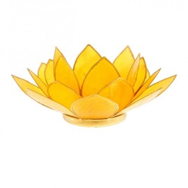 Lotus candleholder chakra 3 yellow goldlining