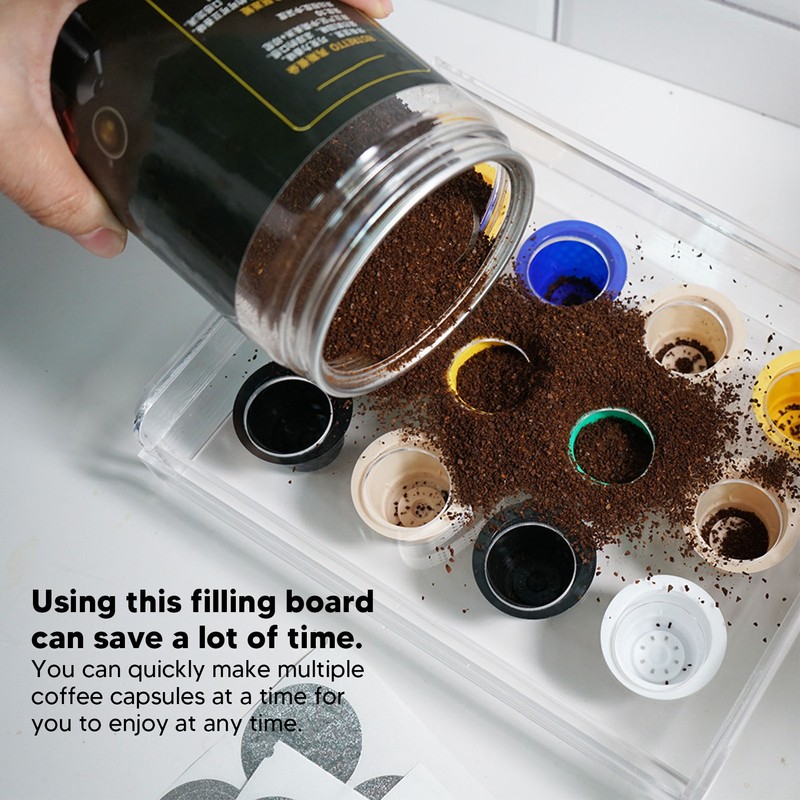 12 Holes Manual Coffee Capsules Filling Board Reusable Coffee Capsule
