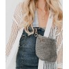 Pretty Simple Westlyn Woven Bum Bag Crossbody Gray Detachable Belt Strap NEW