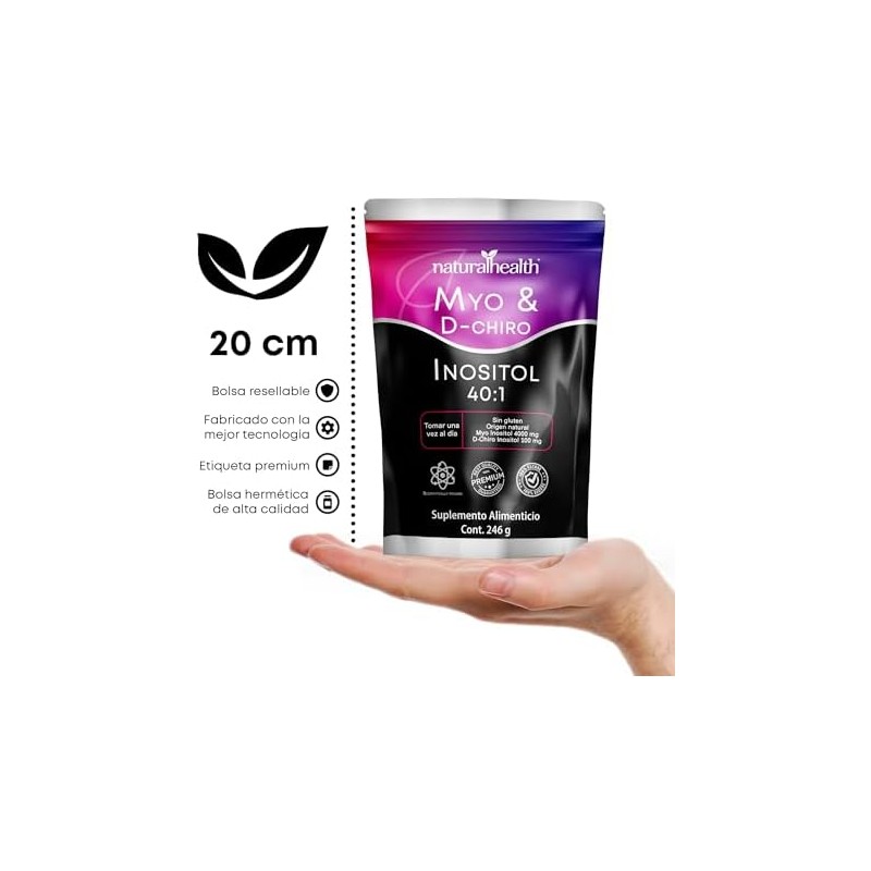 Natural Health. Myo D-Chiro Inositol Ratio 401. Polvo 246 g.