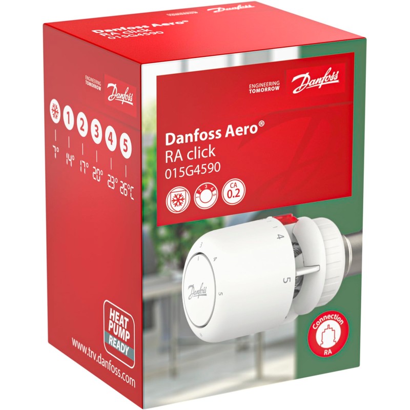 Danfoss Aero RA Click Thermostatic Head with Built-in Sensor, 23