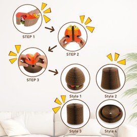 HivaolJoy Kitty Kurlz Cat Toy, Fish Magic Organ Cat Scratching Board, Litty Reversible Infinity Toys Scratching, Cardboard,Kitten Scratcher Pads(2PCS)