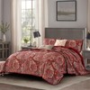 DJY Red Paisley Quilt Set Full Size Boho Quilt Bedspread