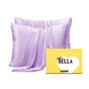 PARISBELLA Sleek Silk Satin Pillow Cases 2 Pack, Zippered Satin