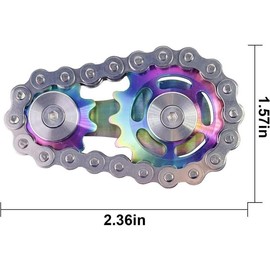 【Friend Gift】DIY Metal Bike Chain Fidget Spinner Toy - Stress Relief Anxiety Toy for Teens, Students, Friends, Lovers Round mannequin head - Color: Silver