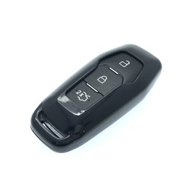 HIGH GLOSS HARD SHELL 2015 2016 FORD 3 BUTTON SMART KEYLESS FOB REMOTE PROTECTOR COVER FOR FORD MUSTANG MONDEO FUSION (BLACK)