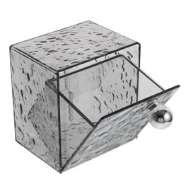 Healvian Cotton Pad Holder with Flip Lid Wall Mounted Bathroom Storage Box for Cotton Swabs Makeup Organizer Stylish Space Saving Design for Vanity Cosmetic Essentials